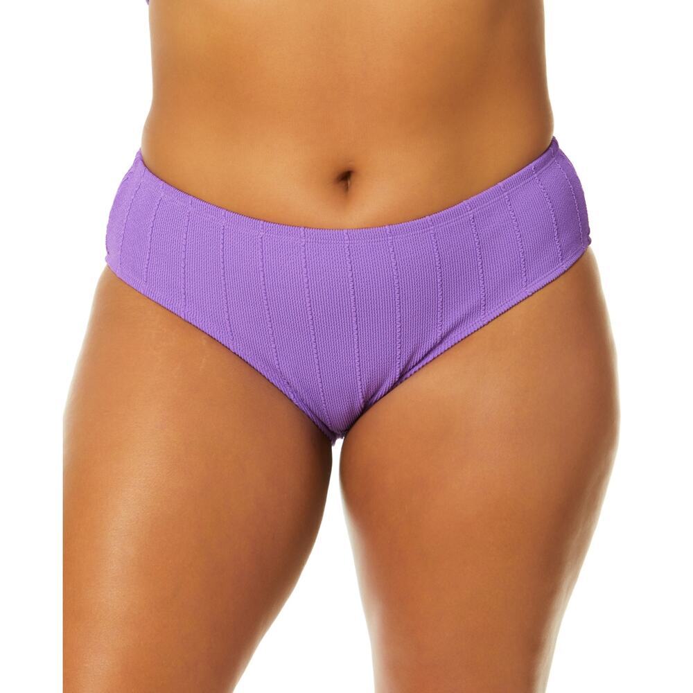 Salt + Cove Popcorn Ribbed Mid-Rise Bikini Bottoms Purple NWT Plus Size 3X
